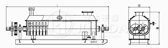 空心槳葉干燥機結(jié)構(gòu)示意圖